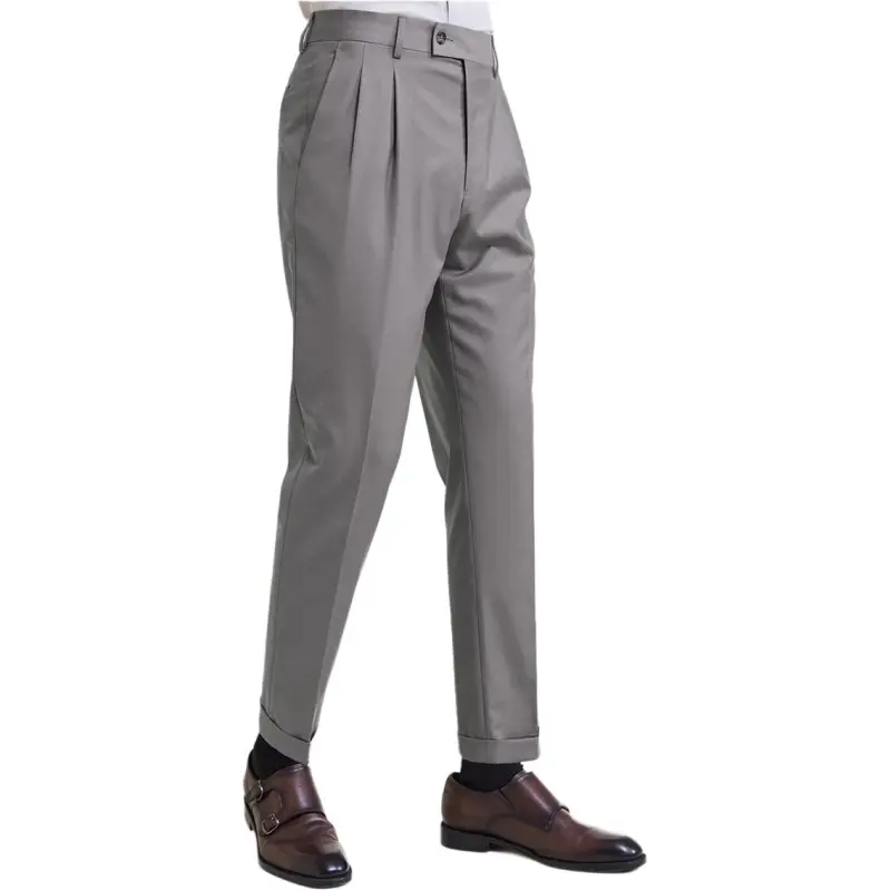 SAINT ANGELO Suit Trouser Men's Sheepskin Curl Brown Natural-2