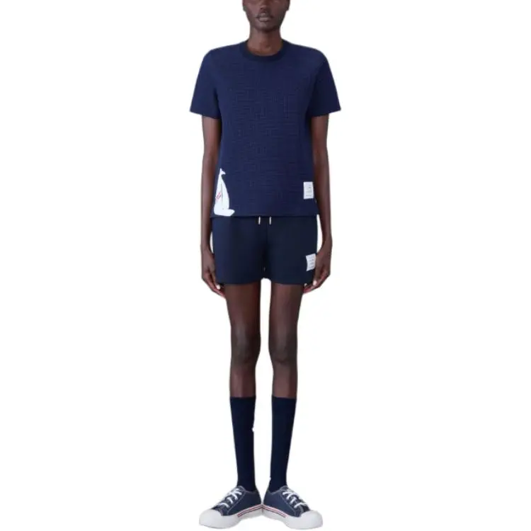 THOM BROWNE Sailboat Printed Crewneck T-Shirt-3