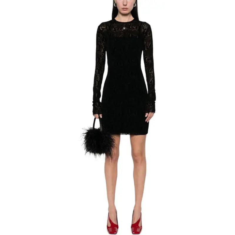 Givenchy Flocked Mini Dress 'Black'-1