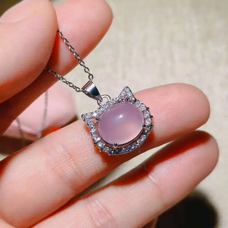 JUNWEN Chalcedony Necklaces Women's-5