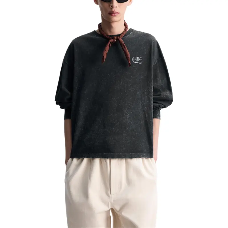 ZARA New Year T-Shirts Men Gray-2