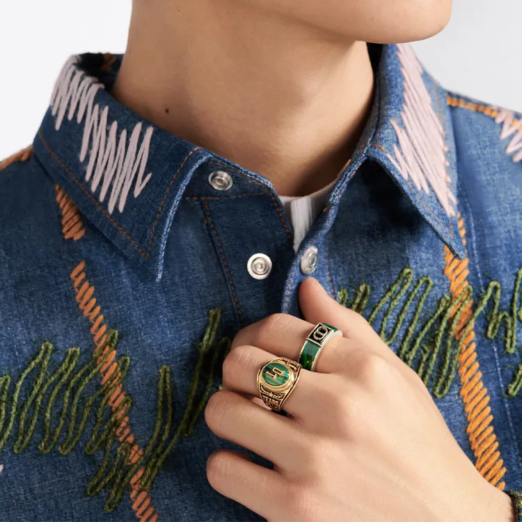 【グリーンが映える♡】Dior TEARS リング 指輪 DIOR X Denim Tears Ring - POIZON
