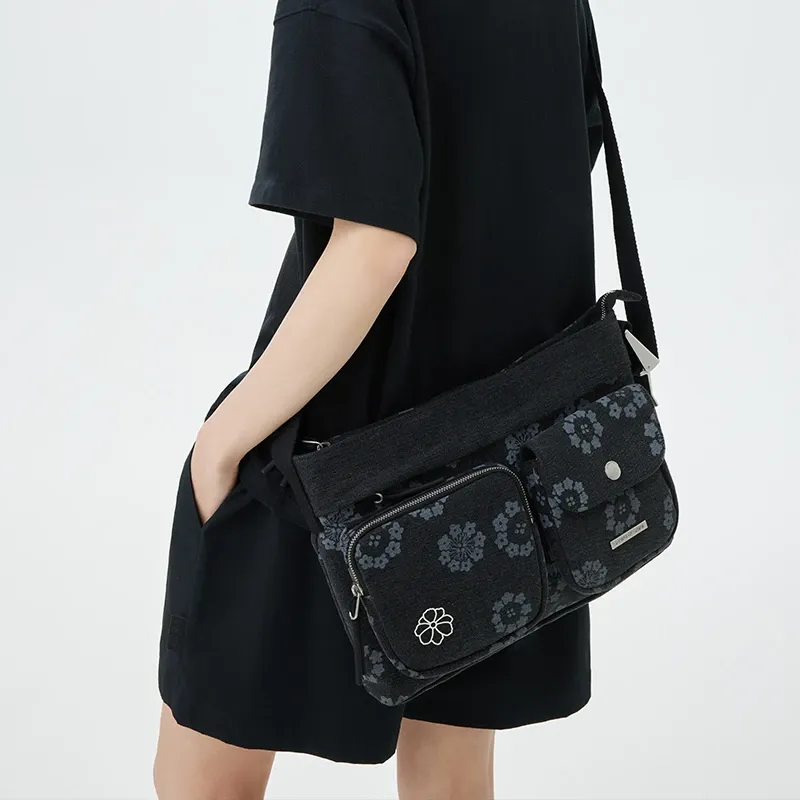 LiNing Cotton Crossbody Bag Regular Unisex Black-3