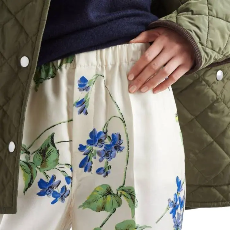 PRADA Floral Printed Elasticated Waistband Trousers-4