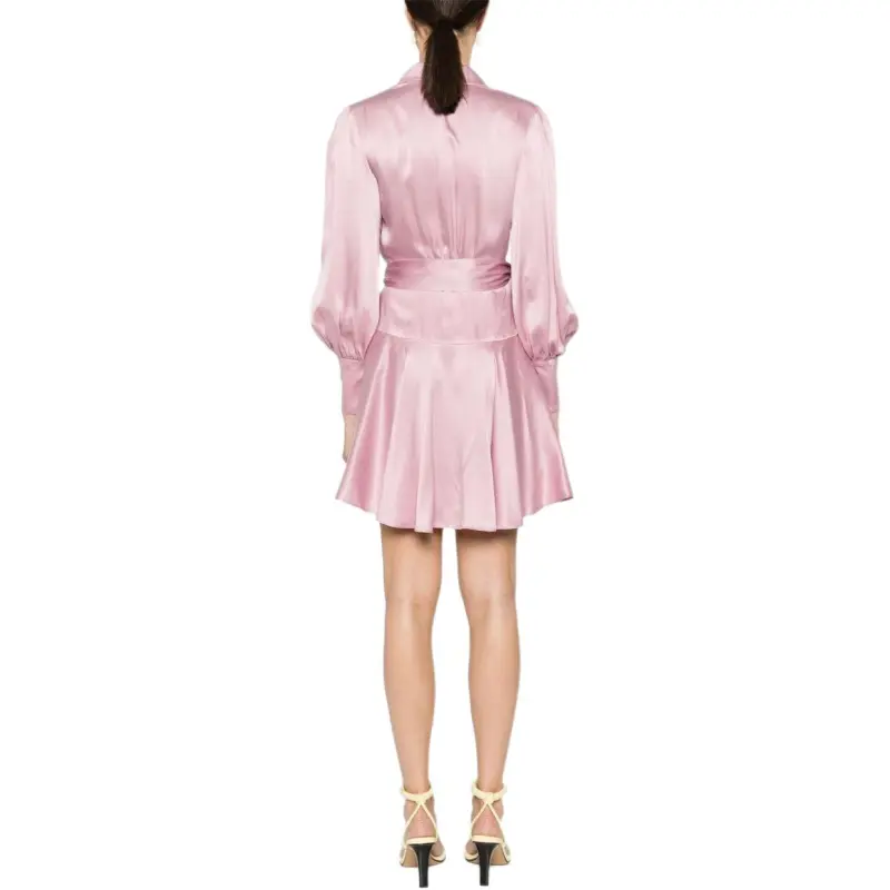 Zimmermann V Neck Satin Wrap Dress-3