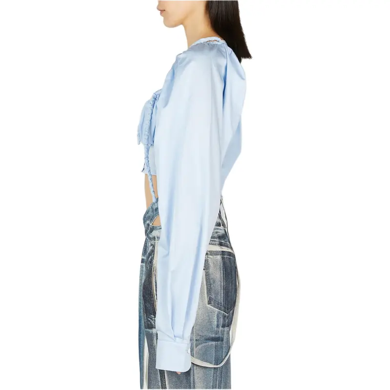 Ottolinger Cropped Button Fastened Gathered Blouse-1