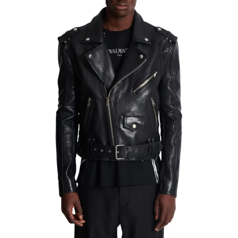 BALMAIN Leather Biker Jacket-2