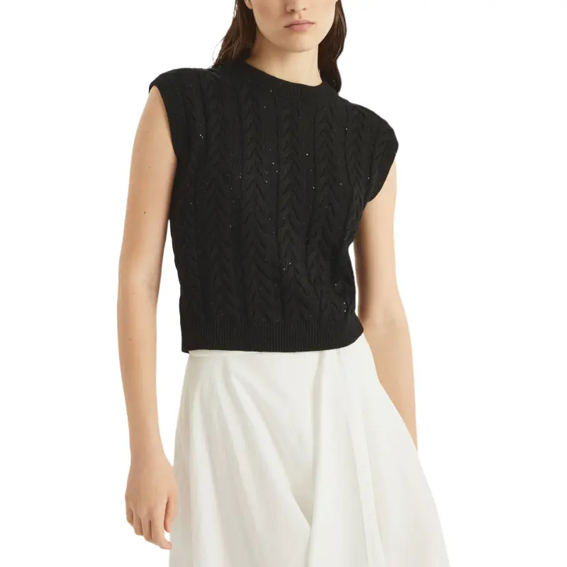 Brunello Cucinelli Dazzling Double Cable Knitted Vest-2