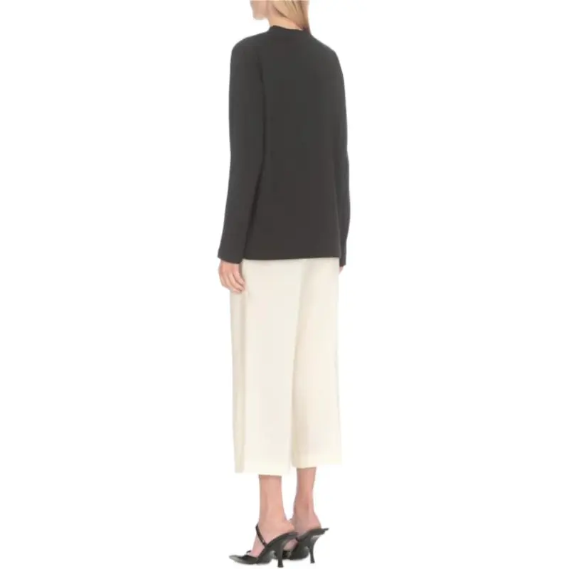 MSGM Logo Printed Long Sleeved T Shirt-5