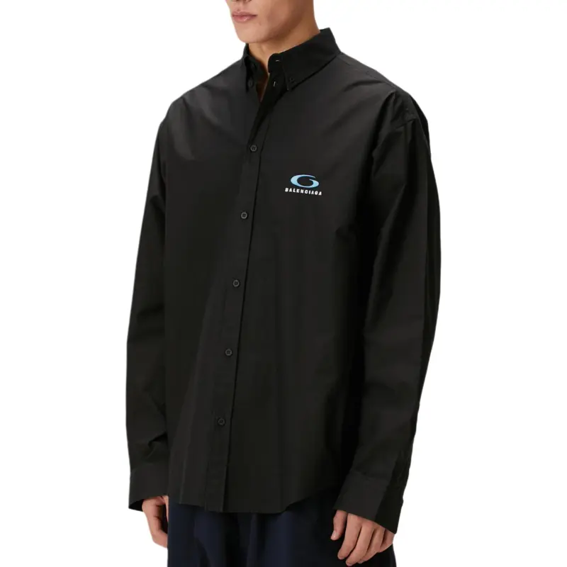 Balenciaga Logo Embroidered Long Sleeved Shirt-3