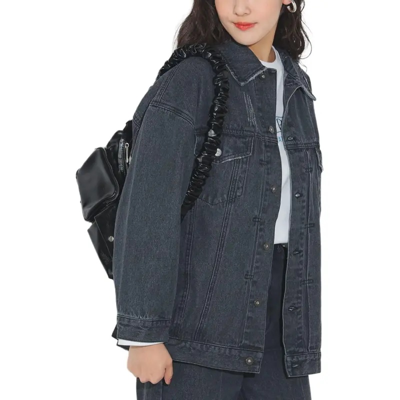 Beams Denim Jacket Women's Black-2