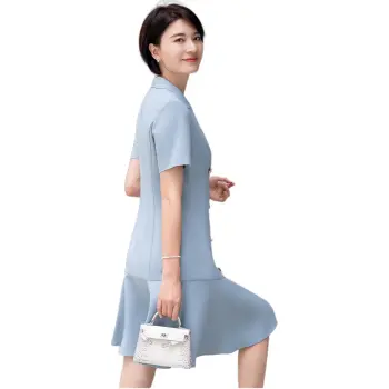 ONE SHALLOW Short Sleeved Dresses Women's Blue