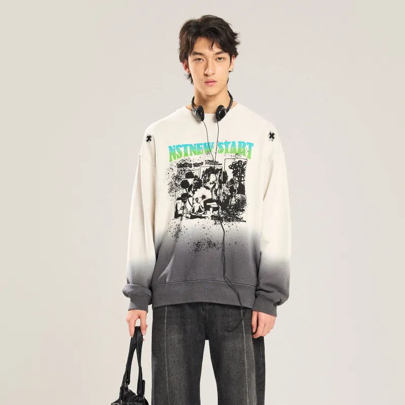 NSTNEW START Sweatshirts Unisex Gradient Gray-5
