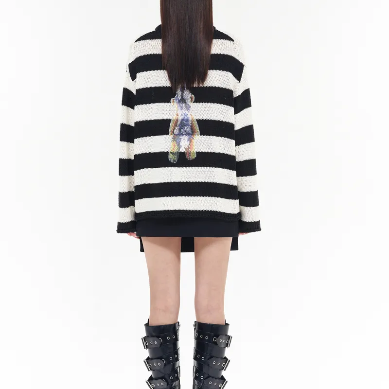 WE11DONE Punk Teddy Striped Jumper-4
