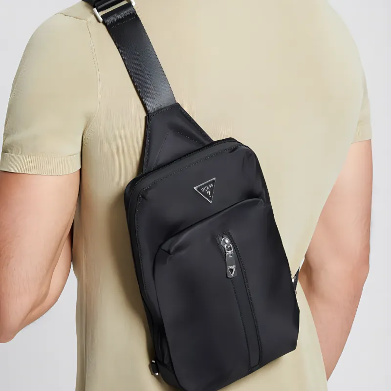 GUESS Nylon Shoulder Bag Crossbody Bag Men's Black-4