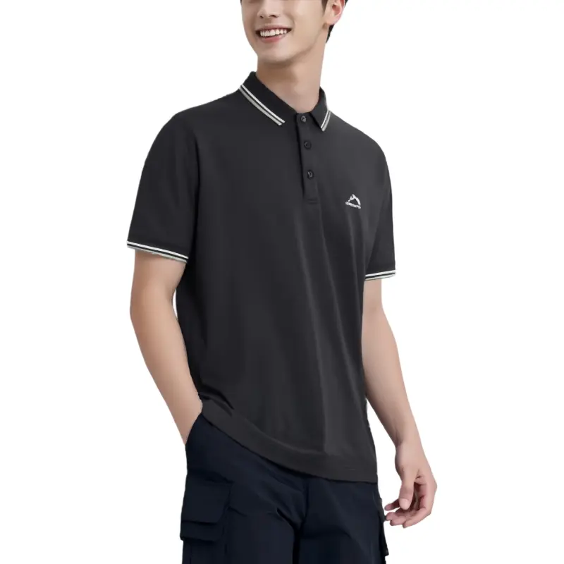 HLA The Mountain Is Not In The High Series Short Sleeved Polo Shirt Men's-27