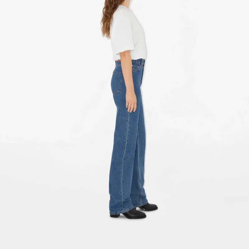 Burberry High Waisted Straight Leg Jeans 'Classic Blue'-3
