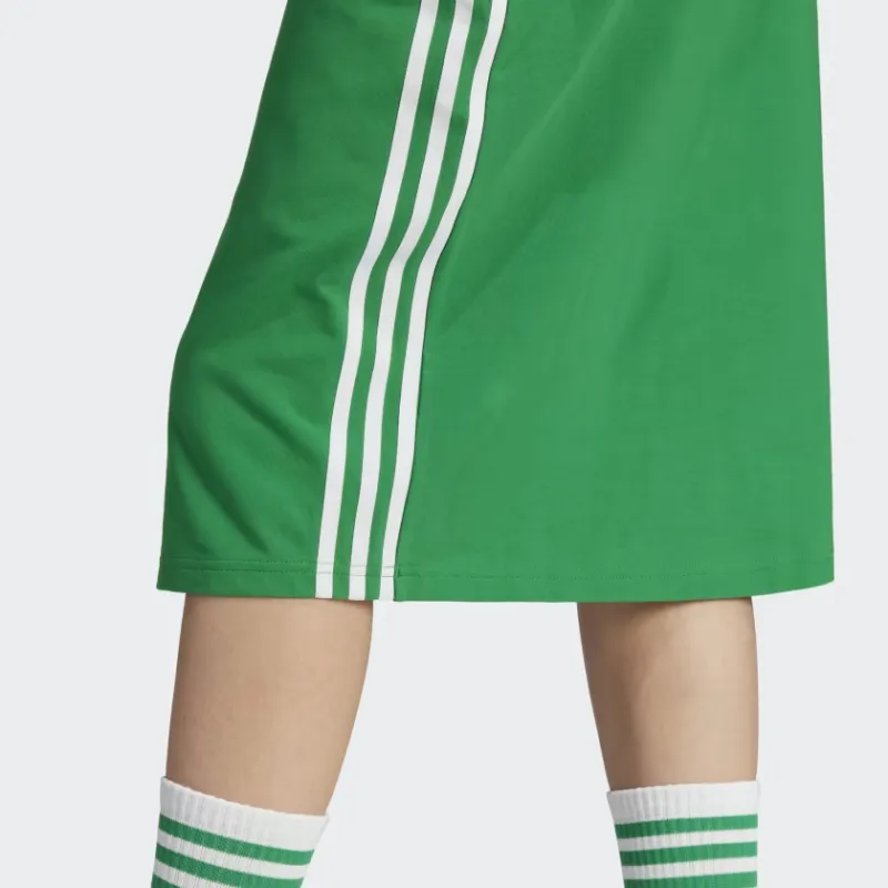 Adidas Originals 3 Stripes Slip Dresses Women's Green-4