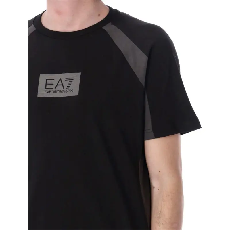EMPORIO ARMANI EA7 Logo Print Crew Neck Short Sleeved T Shirt T Shirt Men's-4
