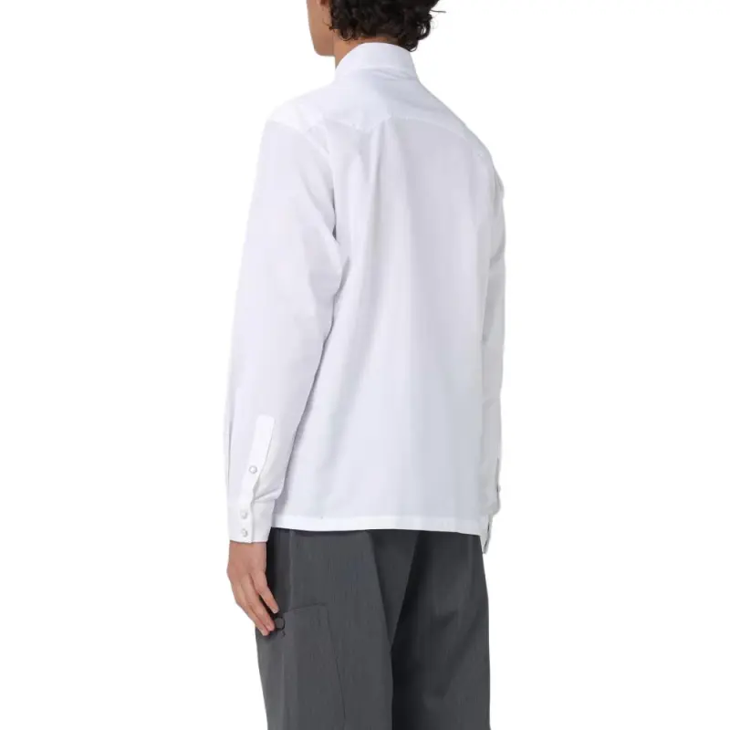 PALM ANGELS Monogram Embroidered Streight Hem Shirt-4