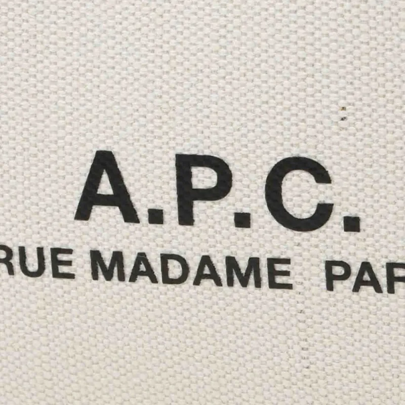 A.P.C Calfskin With Canvas Bag, Handbag Men's White & Black-4