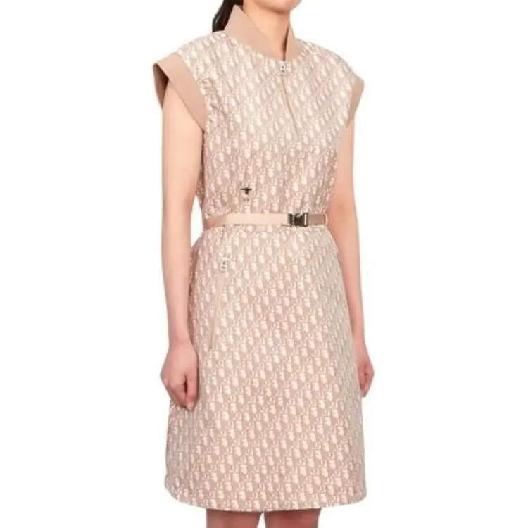 DIOR SS24 Sleeveless Dress Women's Peach Pink-4