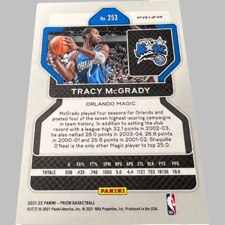 PANINI Magic Tracy McGrady Tricolor Holographic Card High End Player Card Rare Card Sports Cards 1 Pc-2