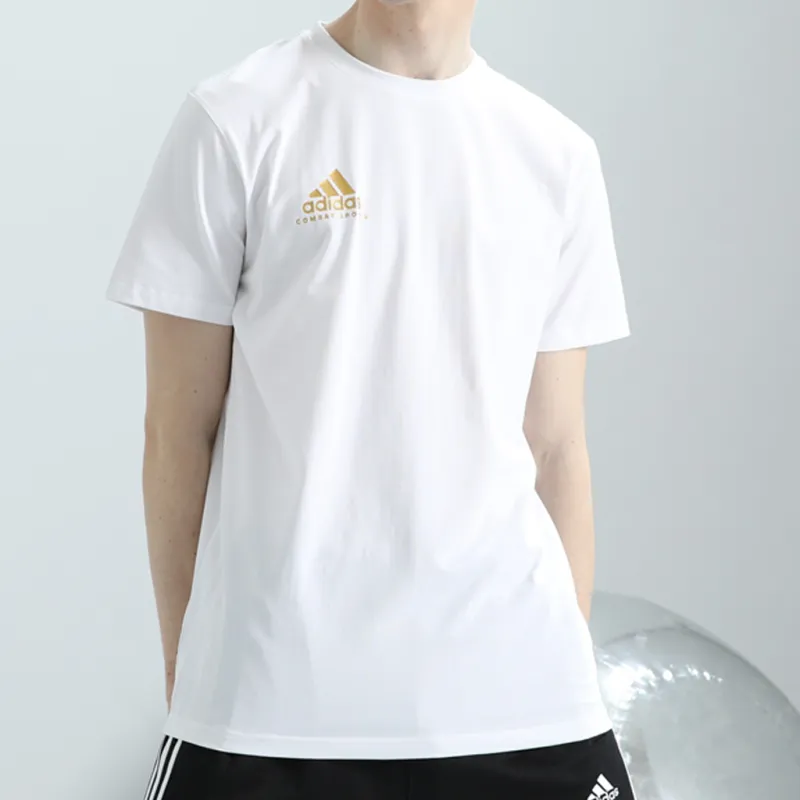 Adidas T Shirt Men's White With Gold Logo-3