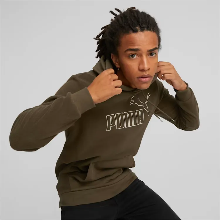 PUMA Essentialshoodie Sweatshirt Men's Dark Olive-4