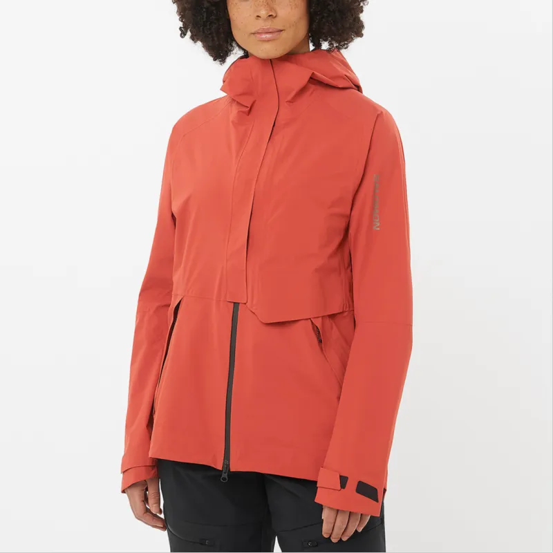 SALOMON Gore Tex Windbreaker Jackets Women's Mud Stove Brown-2