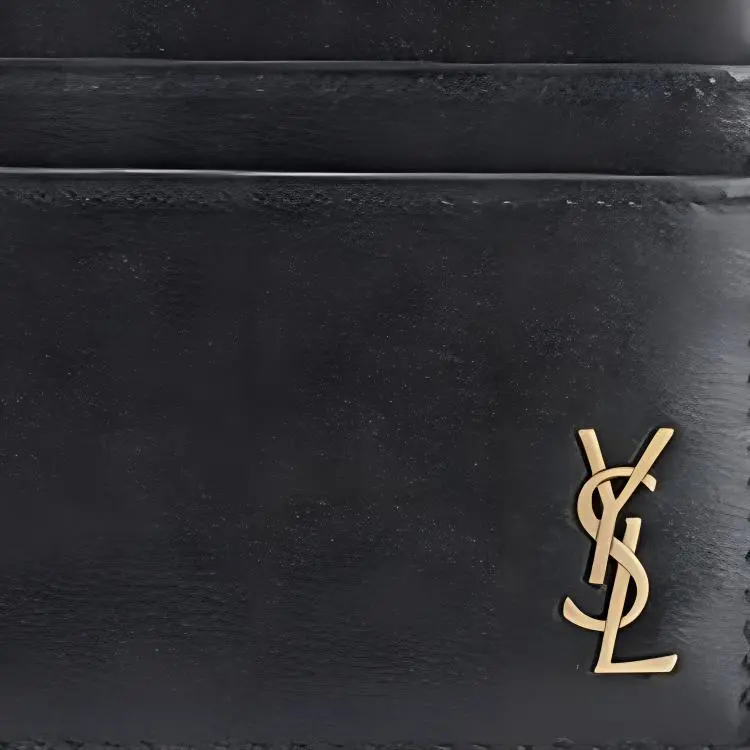 SAINT LAURENT Cow Leather Card Holder Card Holder Men's Black-4
