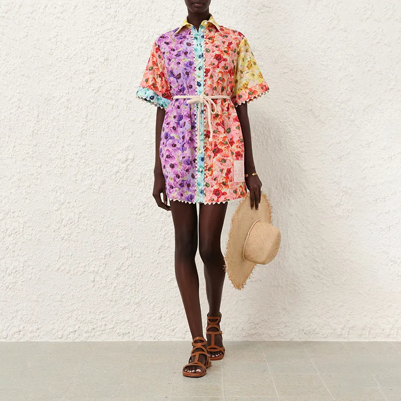 Zimmermann Lightburst Trimmed Shirt Dress-1