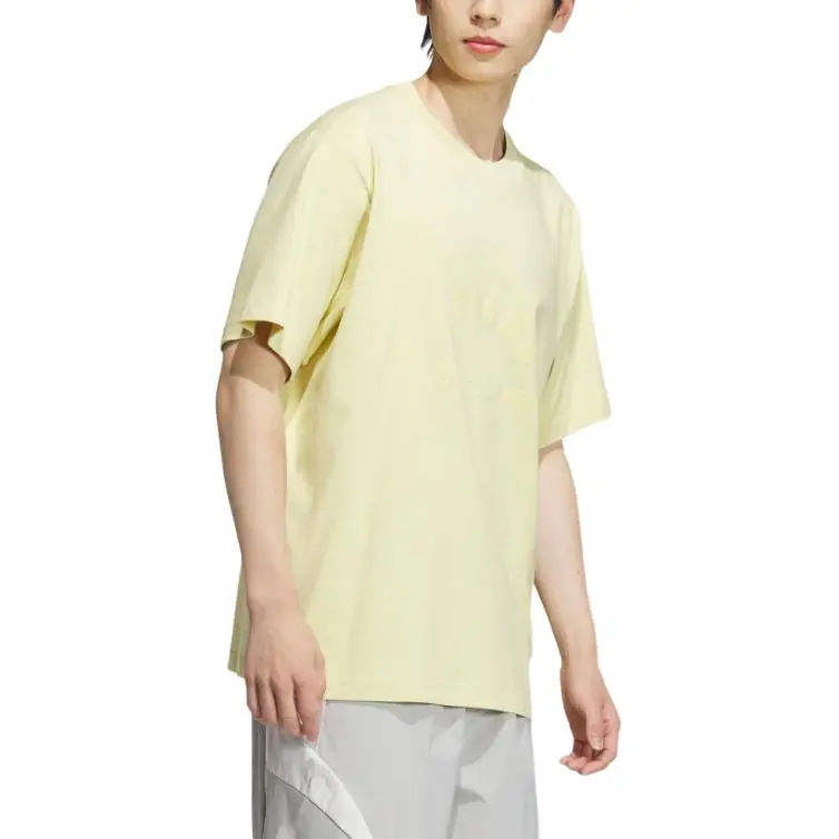 Adidas Lounge GFX T Shirt Men's Powder Yellow-3