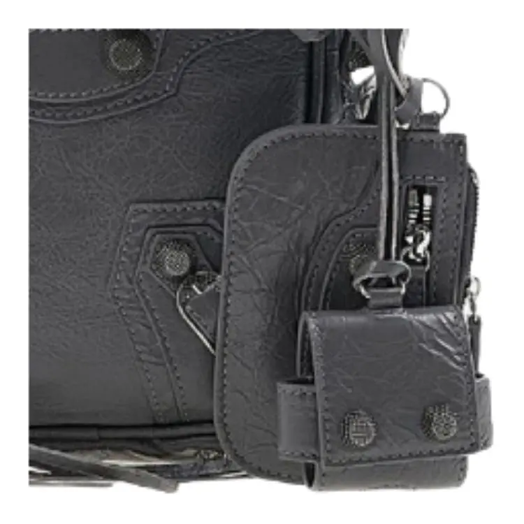 Balenciaga Le Cagole Lambskin Shoulder Bag Men's Dark Gray-3