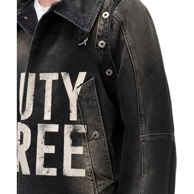 OFF WHITE Denim Jacket Men's Dark Gray-3