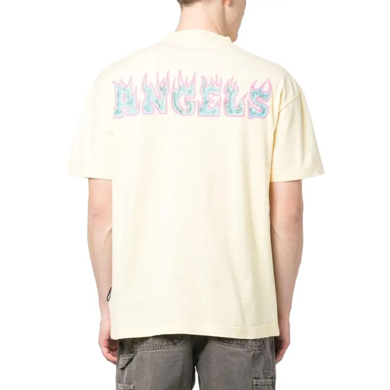 PALM ANGELS Logo Flames Vint Tee-4