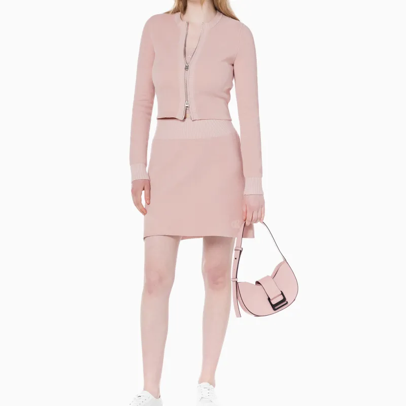 CALVIN KLEIN Polyurethane PU Shoulder Bag Women's Pink-4