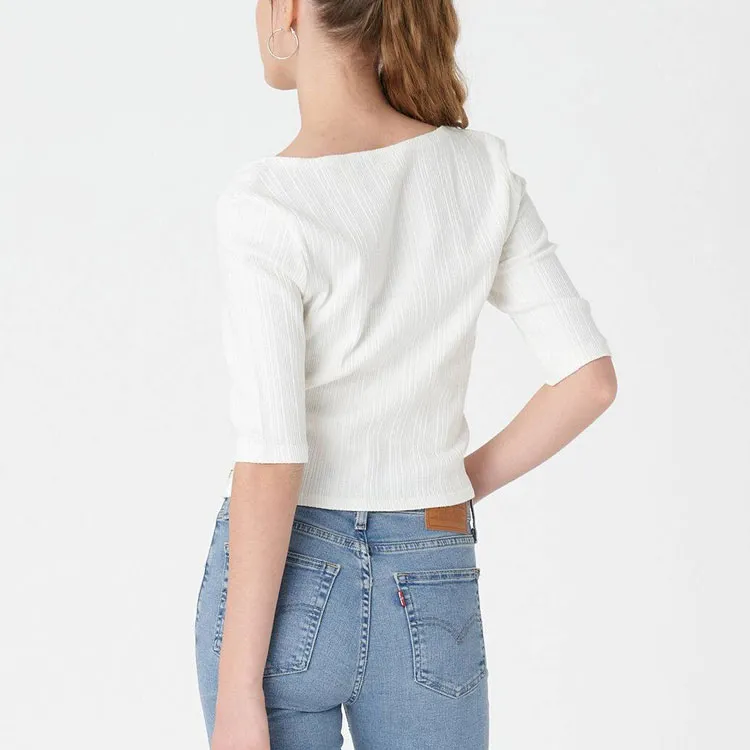 Levis Press stud Waffle jersey T shirt-7