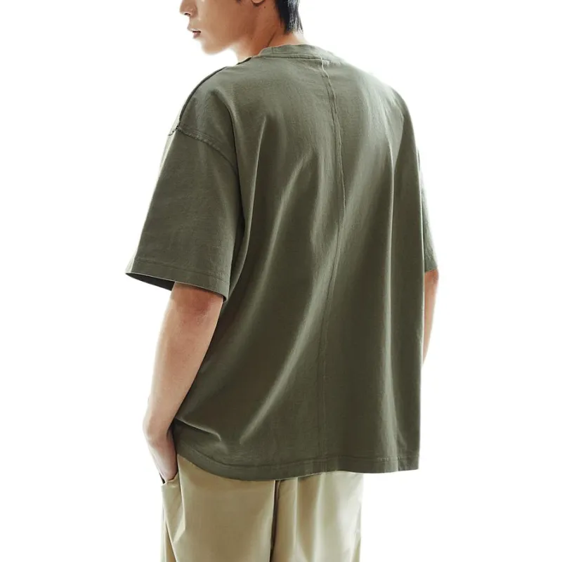 H&M T Shirts Men Khaki Green-2
