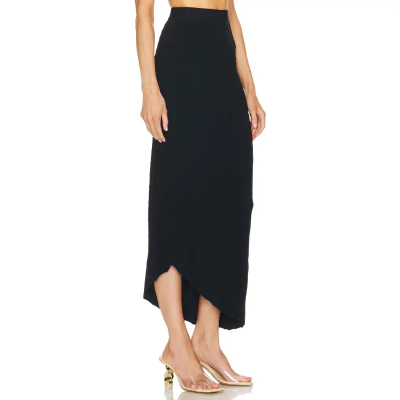 CULT GAIA Plissé Asymmetric Midi Skirt-2