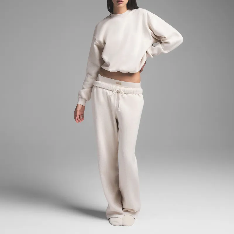 SKIMS Holiday Collection FW24 COTTON FLEECE CLASSIC CREWNECK Sweatshirt Women's HEATHER OATMEAL/Heather Oatmeal-1