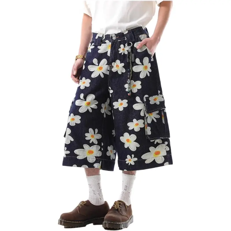 VINMUK Denim Shorts Unisex Blue-6