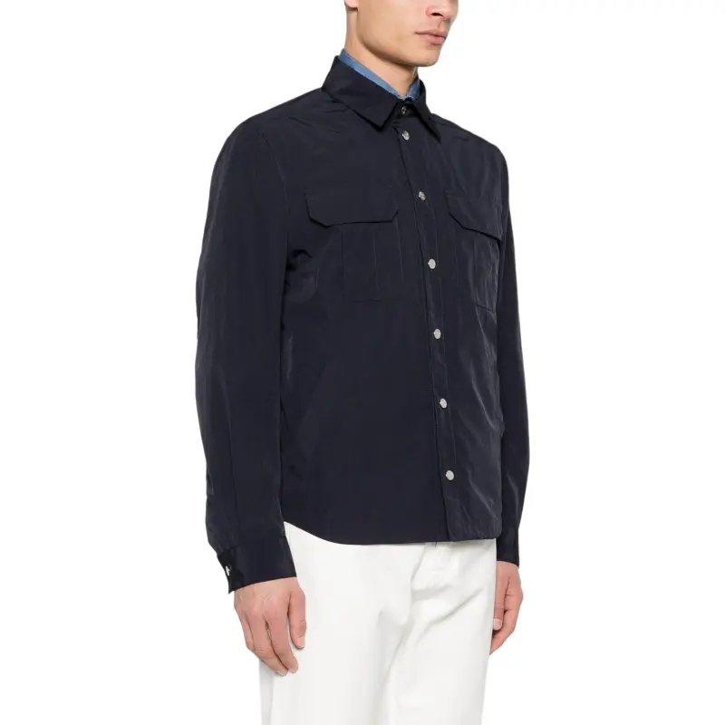 Brunello Cucinelli Water Resistant Shirt Style Unlined Outerwear Jacket-3