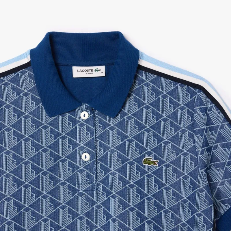 LACOSTE Monogram jacquard Polo Dress-3