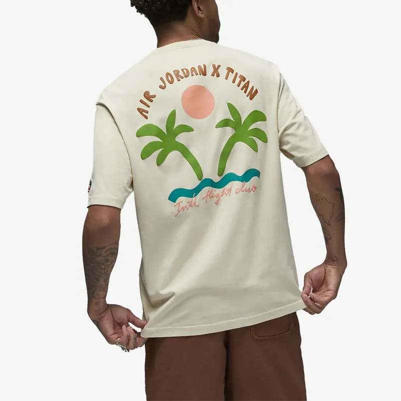 Jordan x TITAN T Shirt Men's Beach Light Yellow-3
