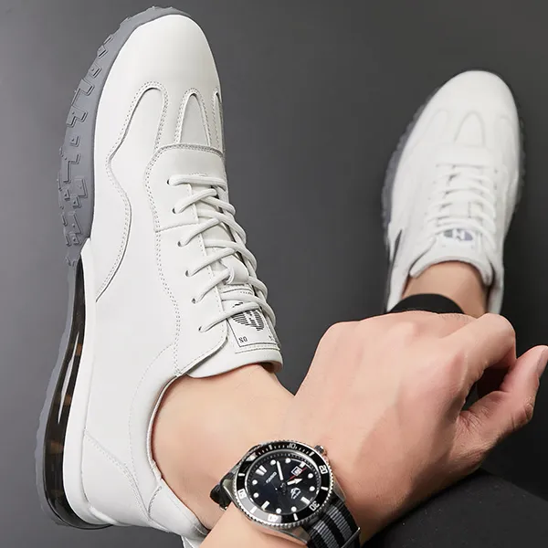 Auron Low Top Casual Shoes Men White-1