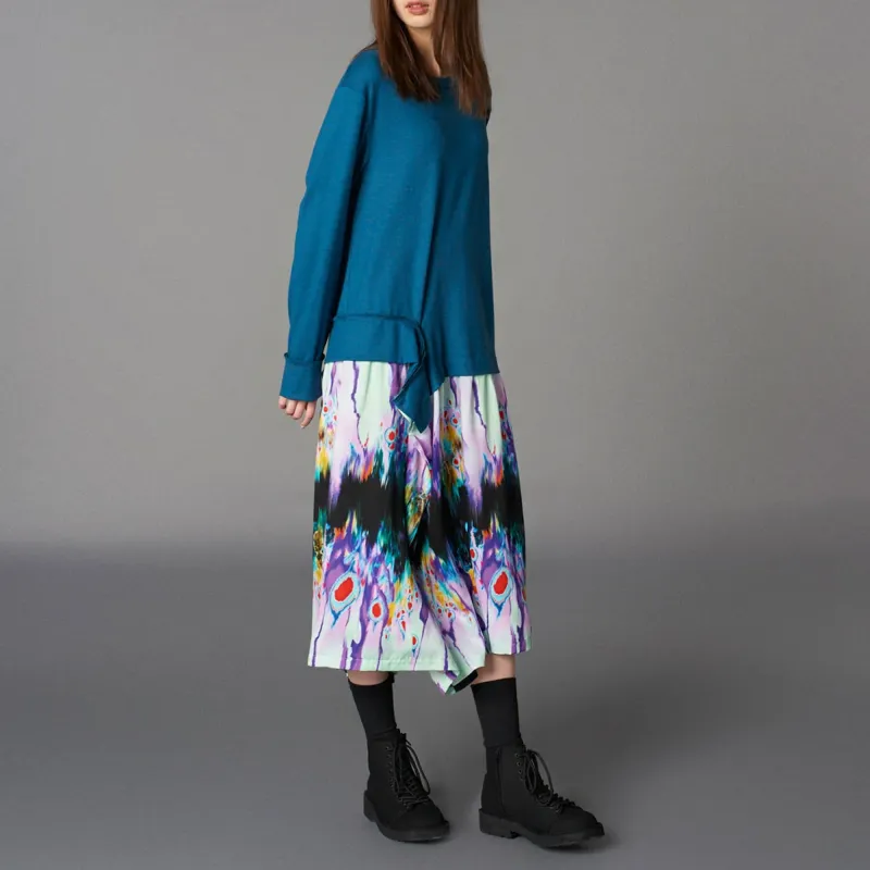 Yohji Yamamoto Ghost Princess, Collaboration Long Sleeved Dresses Women's Black-5