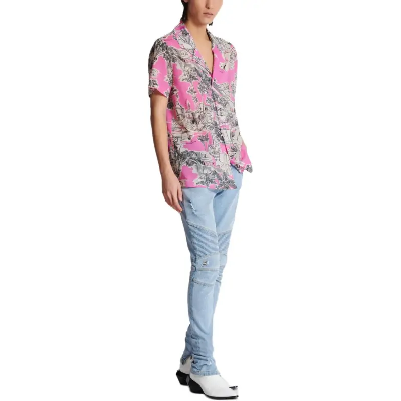 BALMAIN Miami Print Silk Camp Shirt-3