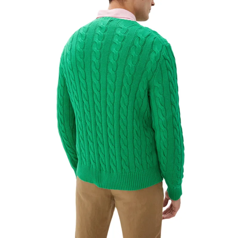 Ralph Lauren Cable Wool And Cashmere Crew Neck Sweater Sweater Men's Green-3