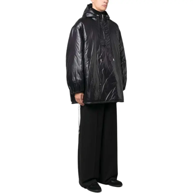 SAINT LAURENT Cassandre Logo embossed Hooded Raincoat-3